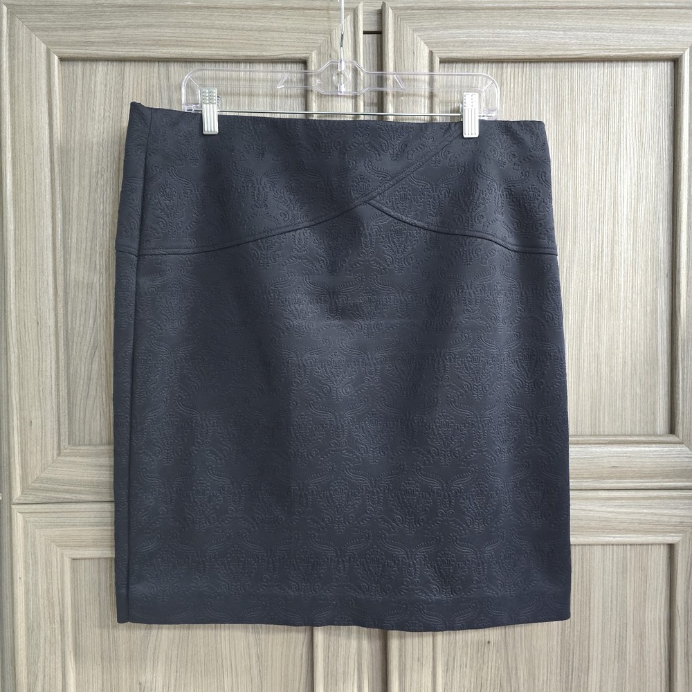 Alfani Dark Blue Pencil Skirt Size XL Embossed Design